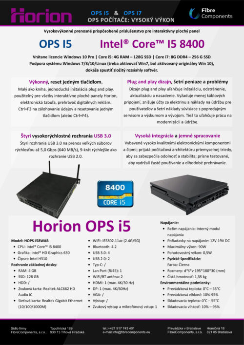 Horion OPS i5 popis